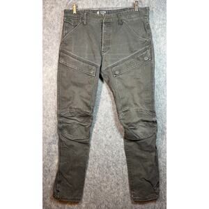 G Star Raw Mens 36x33 (Tag 35x36) Air Defence 3D Green Tapered Double Knee Pants
